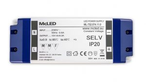 McLED LED napájecí zdroj 12V IP20 100W 8,3A se svorkovnicí (ML-732.074.11.0)