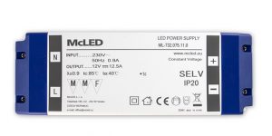 McLED LED napájecí zdroj 12V IP20 150W 12,5A se svorkovnicí (ML-732.075.11.0)