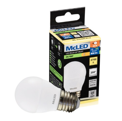 McLED LED žárovka 7W 230V E27 kapka 2700K (ML-324.045.87.0)